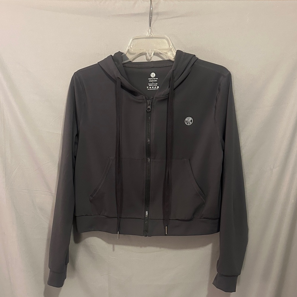 TYC Women's Charcoal Zip Hoodie with Logo
